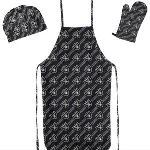 RAIDERS LEGENDARY LOGO ALLOVER APRON CHEF HAT OVEN MITTEN SET REPRESENT